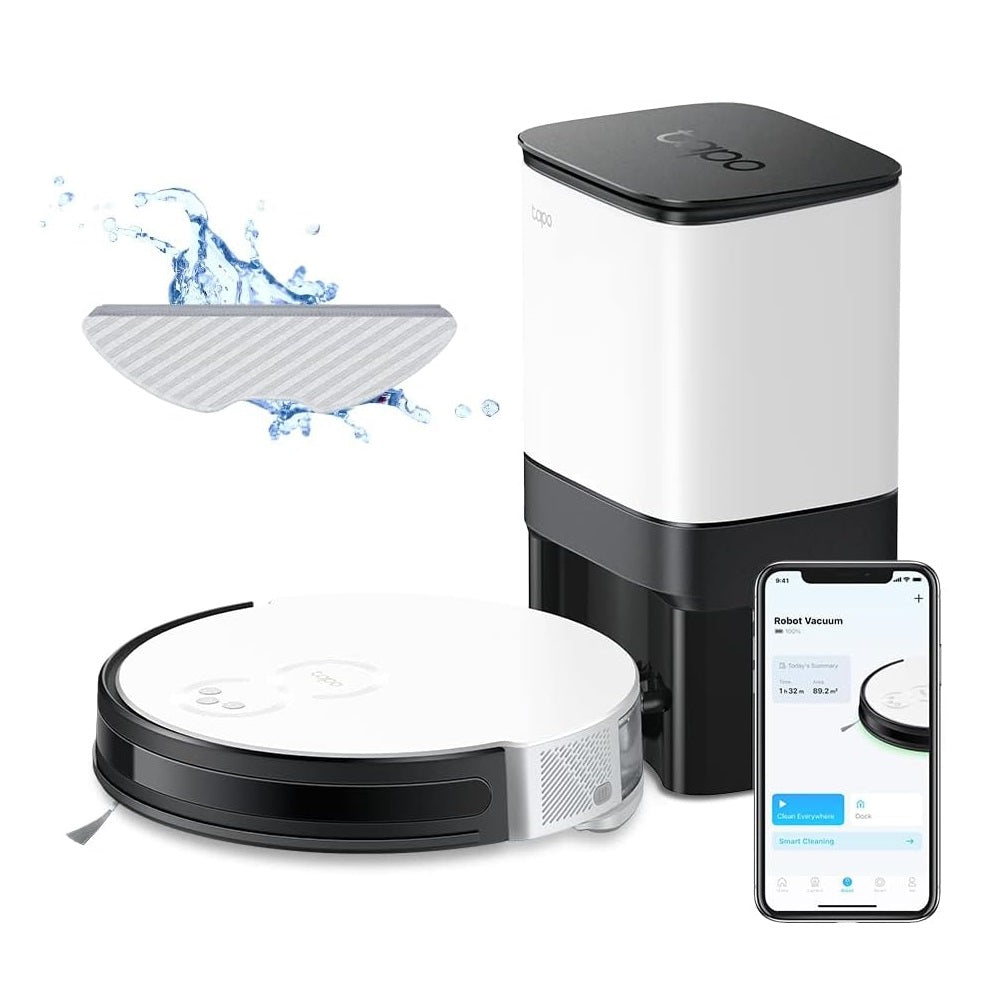 alkohol Inficere Soveværelse TP-Link Tapo Robotic Vacuum and Mop Cleaner with Smart Self Auto-Empty