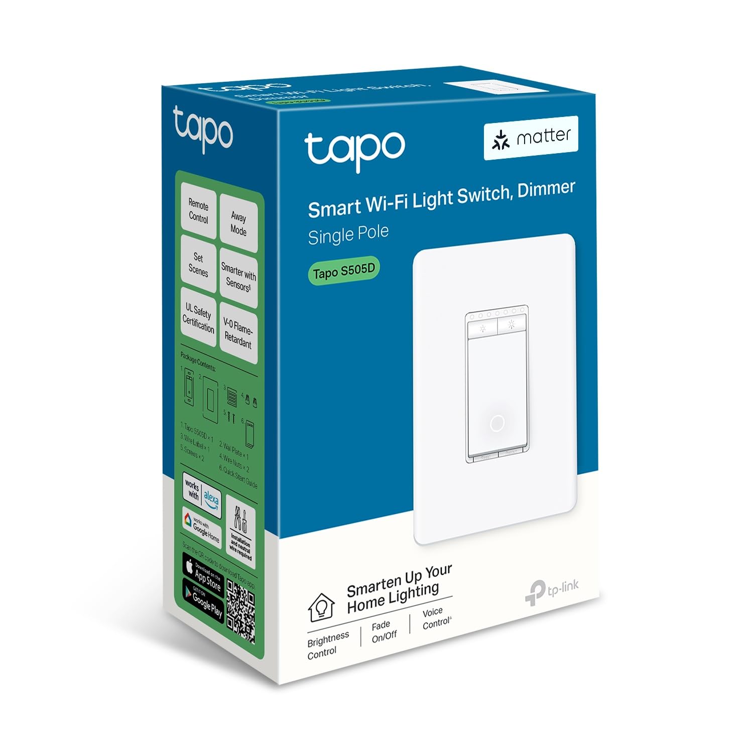 TP-Link Smart Wi-Fi Light Switch, Dimmer, Matter Tapo S505D