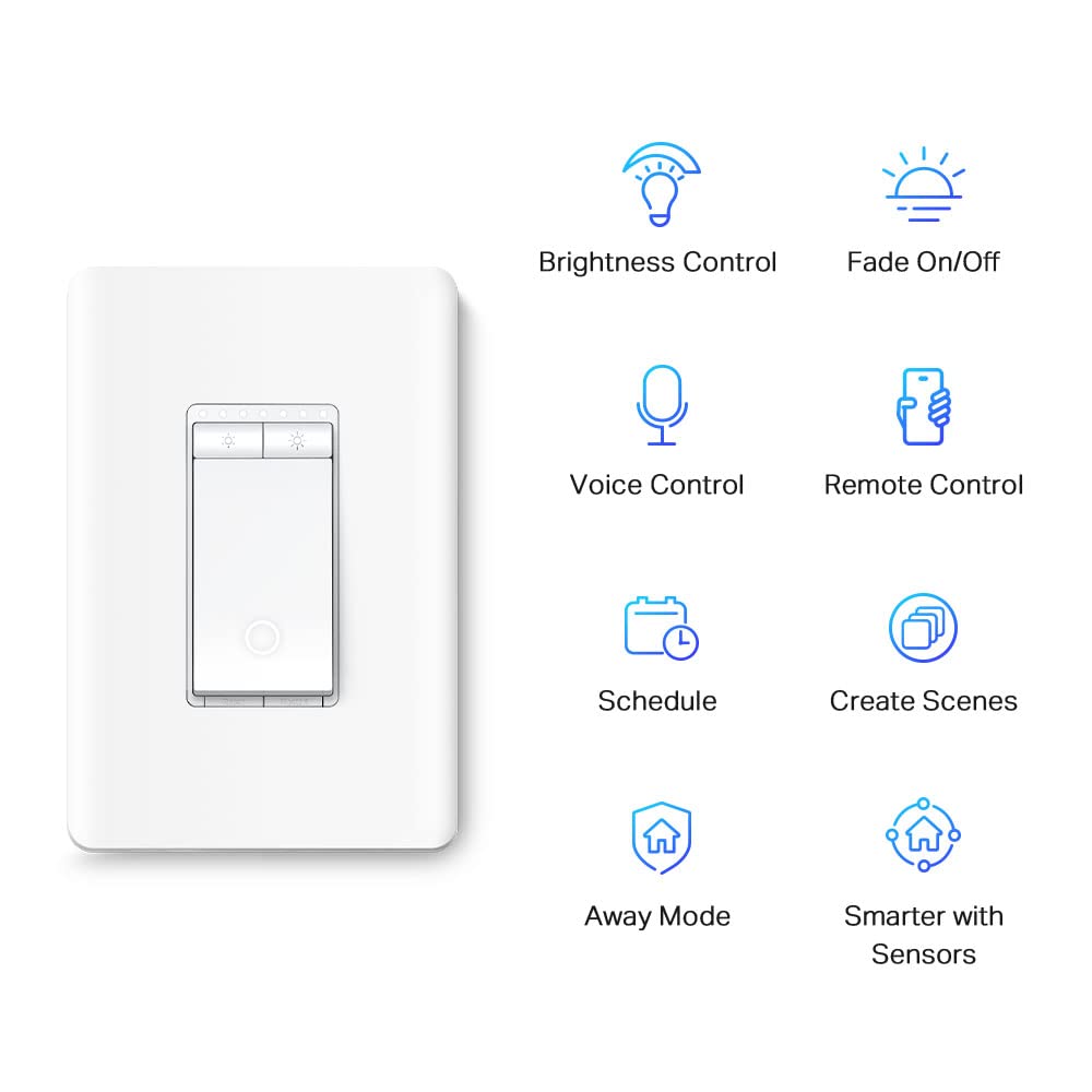 TP-Link Tapo Smart Dimmer Switch, Single Pole, No Hub Required, White (Tapo S500D)