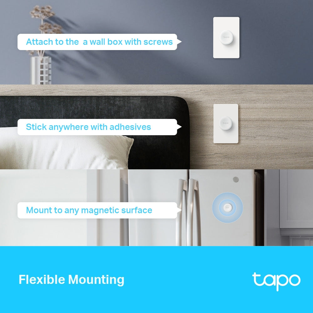 TP-Link Tapo Smart Button, Remote Dimmer Switch, Wireless Control of Tapo Smart Devices, Tapo Hub Required, White (Tapo S200D)