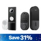 Front Door Security Plus Bundle – 2K Video Doorbell Camera + Fingerprint Door Lock