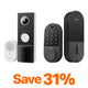 Front Door Security Plus Bundle – 2K Video Doorbell Camera + Fingerprint Door Lock