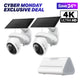 VistaCam 360 4K Solar Pan/Tilt Security Camera 2-Pack + Smart HomeBase Bundle