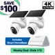 VistaCam 360 4K Solar Pan/Tilt Security Camera 2-Pack + Smart HomeBase Bundle