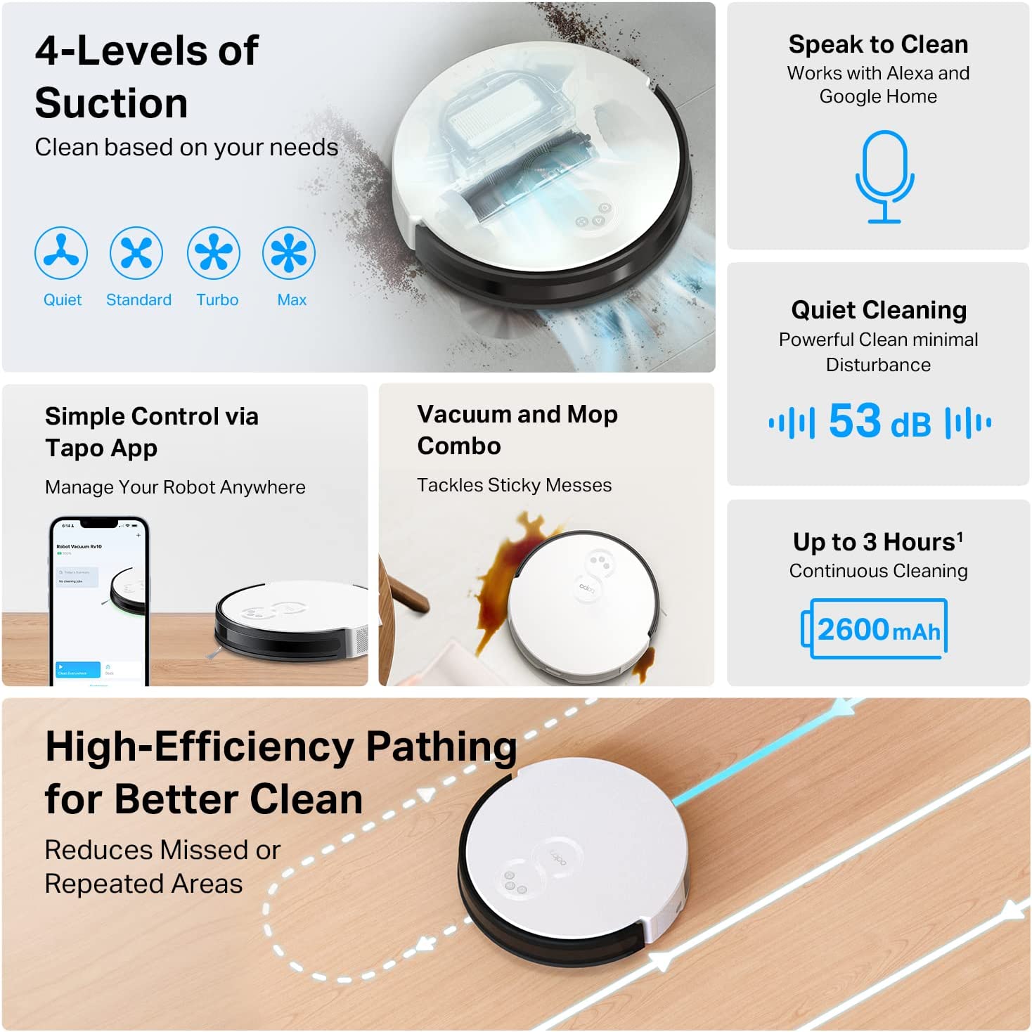 TP-Link Tapo Robotic Vacuum and Mop Combo Cleaner (RV10)