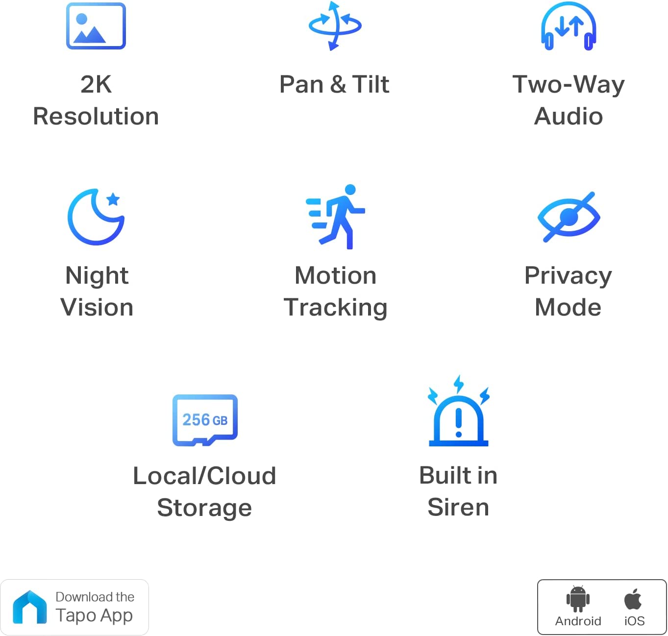 Telecamera Wi-Fi di sicurezza domestica Tapo Pan/Tilt TP-Link