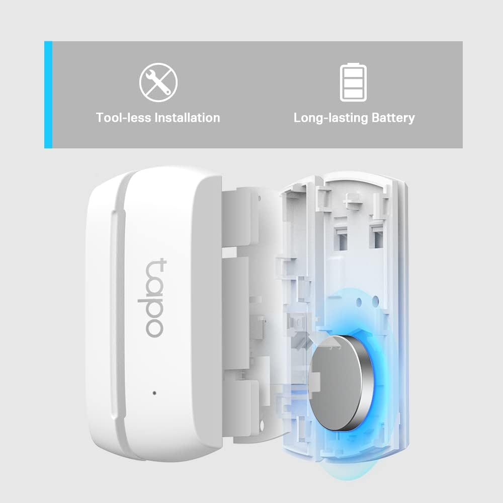 Tapo Door Sensor Mini Long Battery Life w/ Sub-1G Low-Power Wireless protocol (Tapo T110)