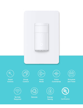 Kasa Smart Wi-Fi Motion Sensor Switch, Single Pole, 2.4GHz Wi-Fi Light Switch, Works with Alexa & Google Home, KS200M