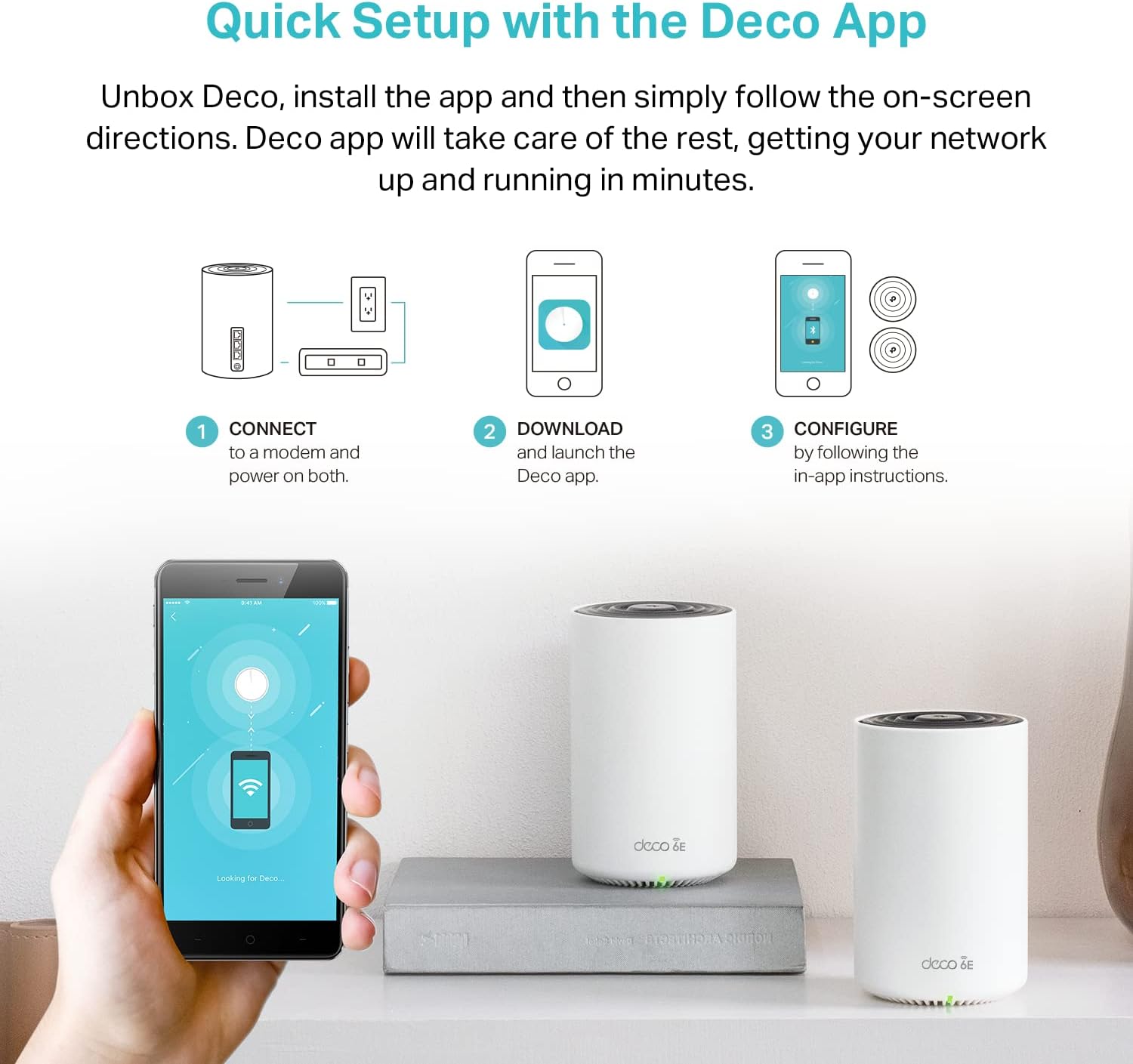  TP-Link Deco AXE5400 Tri-Band WiFi 6E Mesh System – Wi