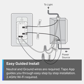 Tapo Smart Wi-Fi Dimmer Light Switch with Matter-Certified 2-Pack