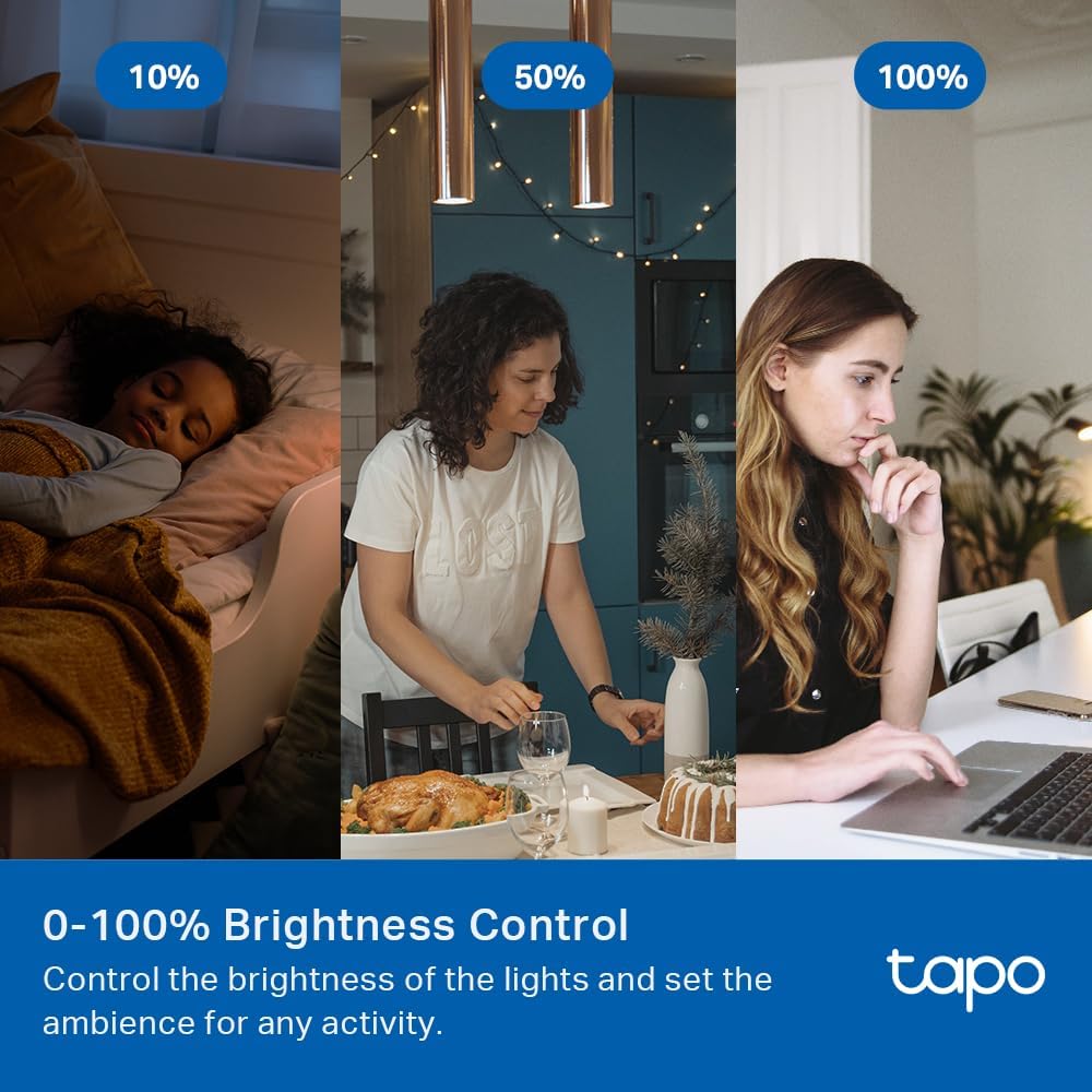 Tapo Smart Wi-Fi Dimmer 3-Way Light Switch with Matter-Certified 2-Pack