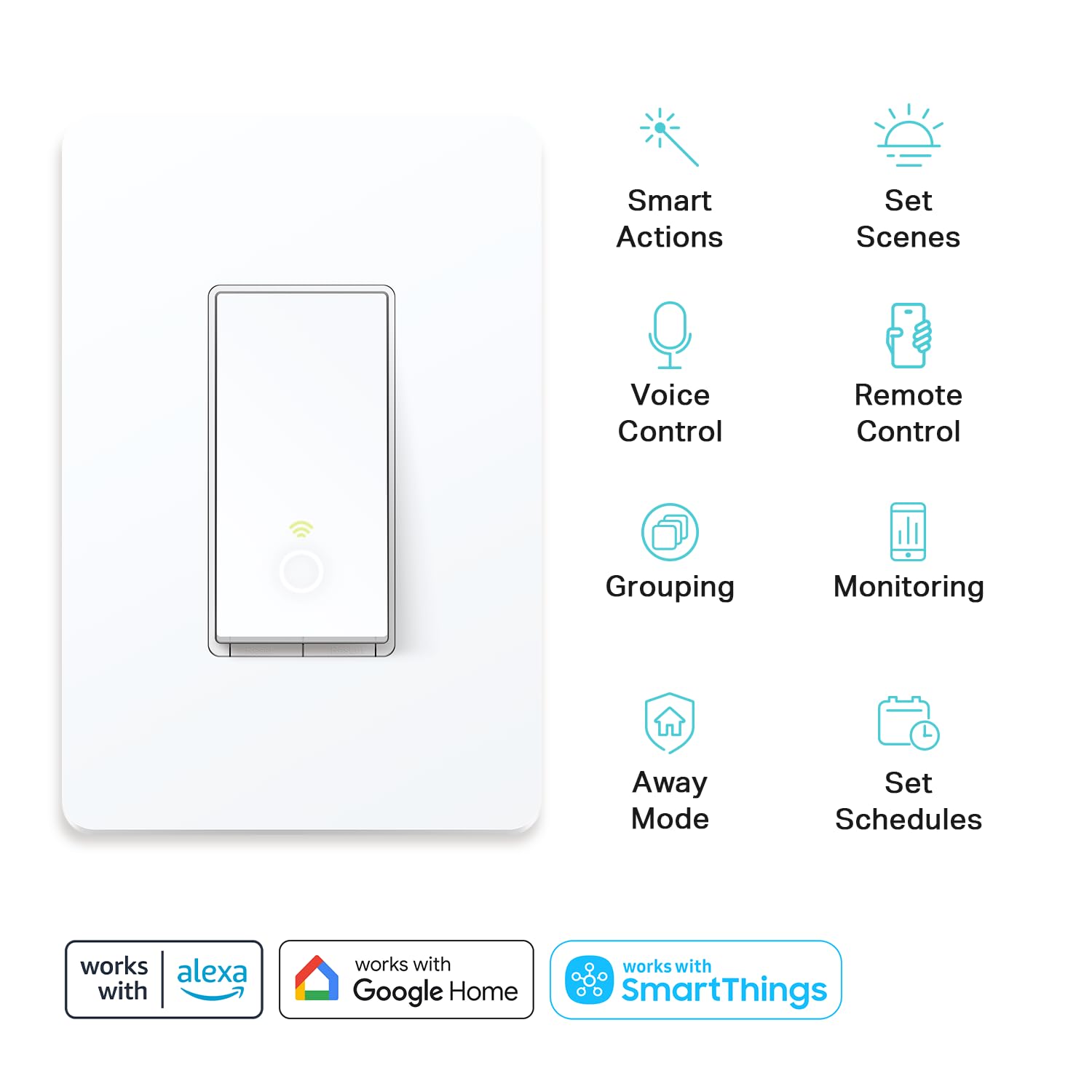 Kasa Smart 3 Way Switch, 2.4GHz Wi-Fi Light Switch, Works with Alexa & Google Home, HS210 KIT