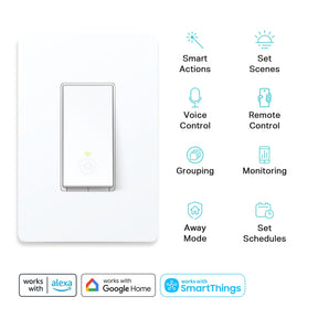 Kasa Smart 3 Way Switch, 2.4GHz Wi-Fi Light Switch, Works with Alexa & Google Home, HS210 KIT