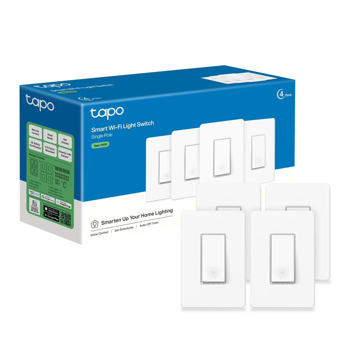 Tapo Smart Wi-Fi Rocker Switch 4-Pack