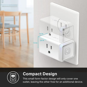 Kasa Smart Plug Mini, Wi-Fi 2.4GHz Smart Outlet, works with Apple HomeKit, Alexa, Google, EP25P4