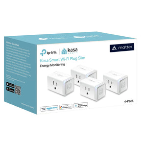 Kasa Matter Smart Plug w/ Energy Monitoring, Compact Design, 15A/1800W Max, Easy Setup, Works with Apple Home, Alexa & Google Home, 2.4G Wi-Fi Only, KP125MP4