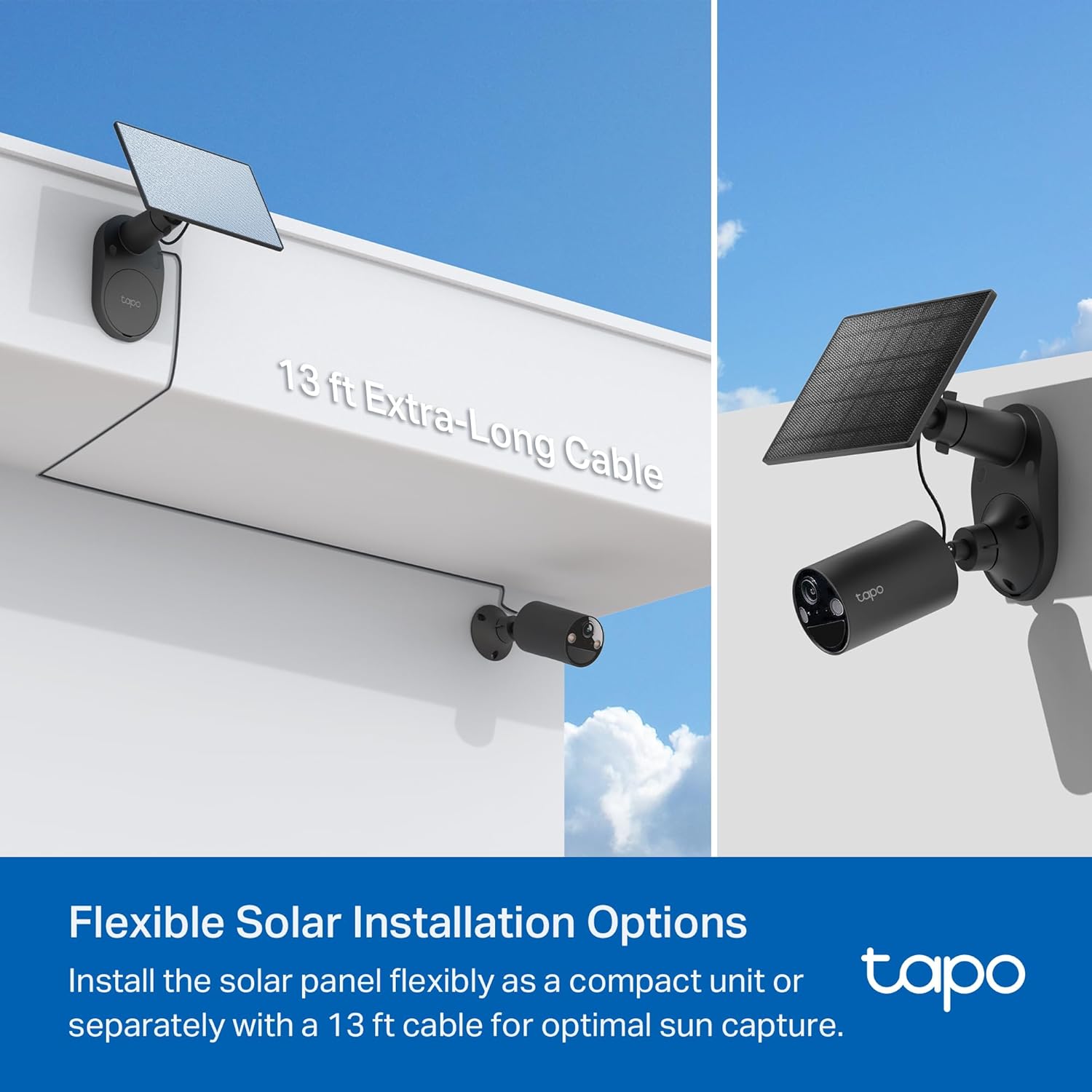 Tapo Smart 1080P Wire-Free Indoor/Outdoor IP65 Waterproof Security Camera with Solar Panel