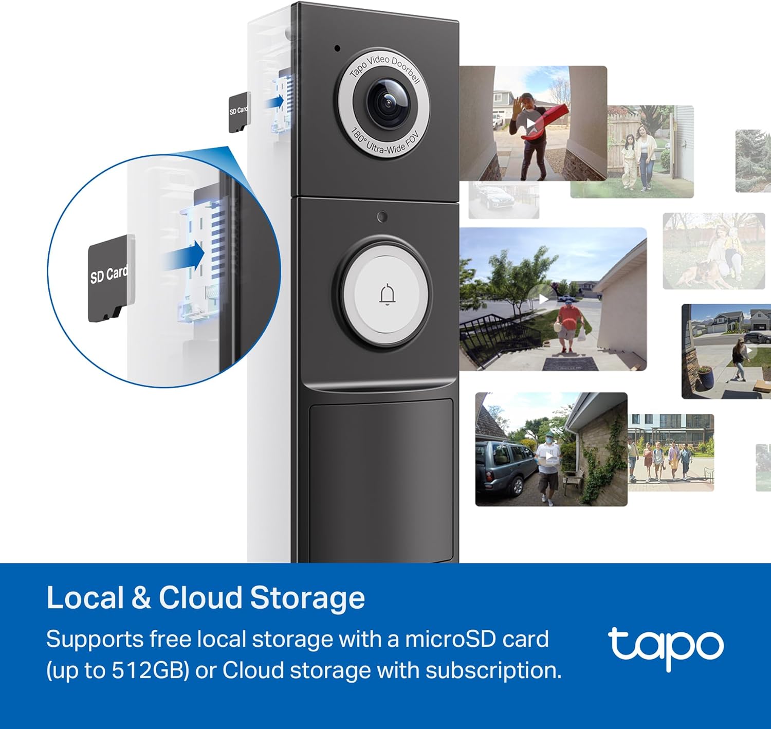 Tapo 2K QHD Smart Video Doorbell with Chime, Battery & Hardwired