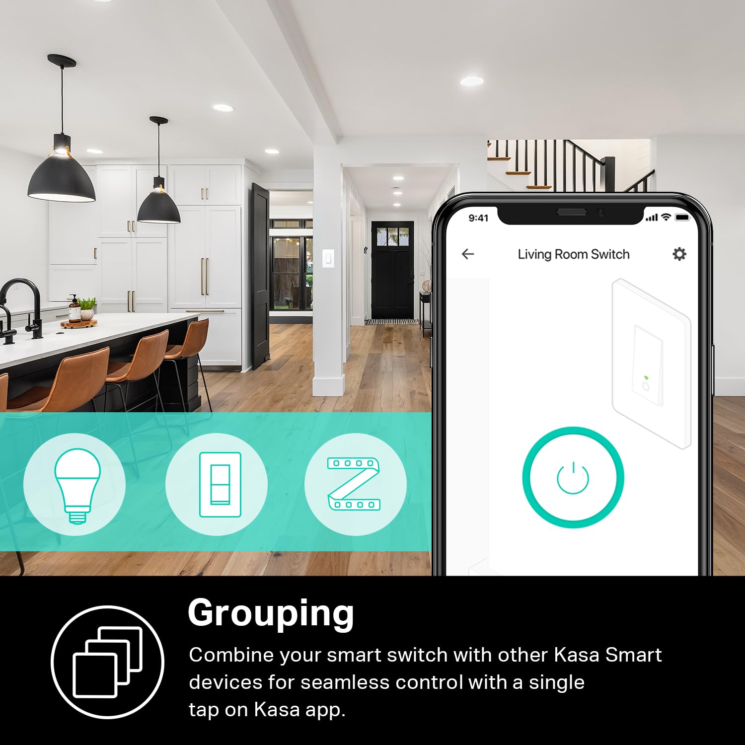 Kasa Smart 3 Way Switch, 2.4GHz Wi-Fi Light Switch, Works with Alexa & Google Home, HS210 KIT