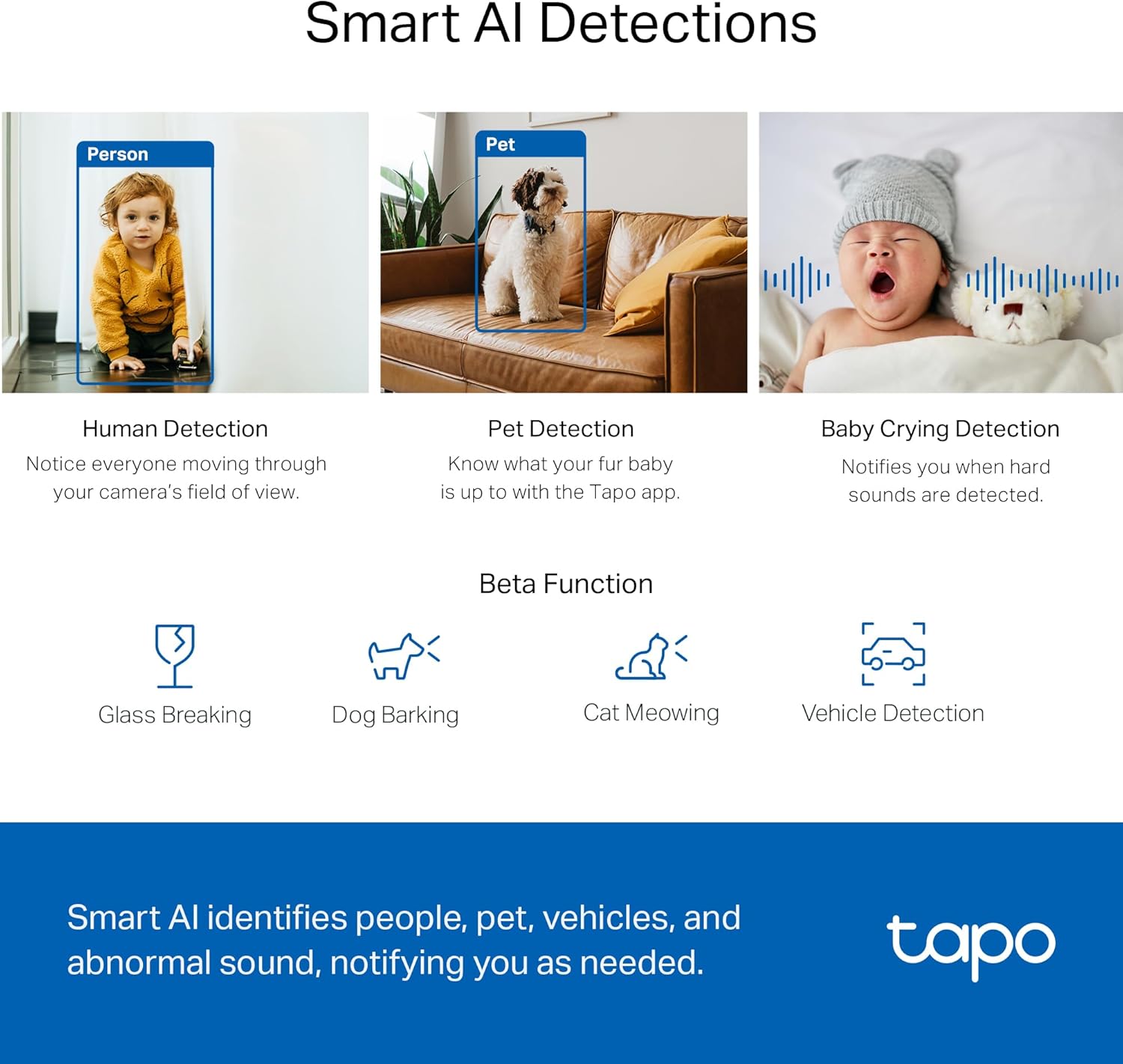 Tapo Pan/Tilt 2K QHD High Definition Wi-Fi Home Security Camera