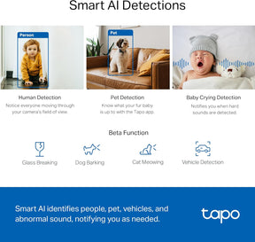 Tapo Pan/Tilt 2K QHD High Definition Wi-Fi Home Security Camera