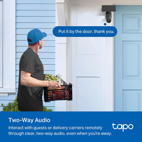 Tapo Smart 1080P Wire-Free Indoor/Outdoor IP65 Waterproof Security Camera with Solar Panel