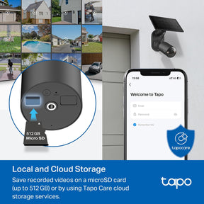 Tapo Smart 1080P Wire-Free Indoor/Outdoor IP65 Waterproof Security Camera with Solar Panel