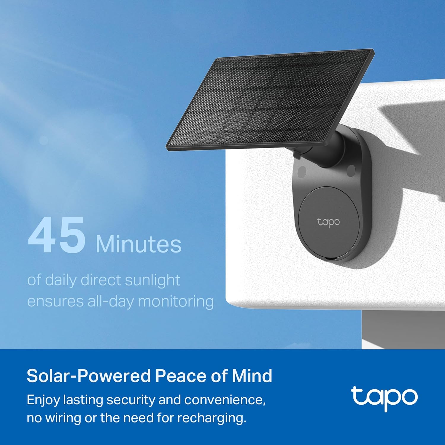 Tapo Smart 1080P Wire-Free Indoor/Outdoor IP65 Waterproof Security Camera with Solar Panel