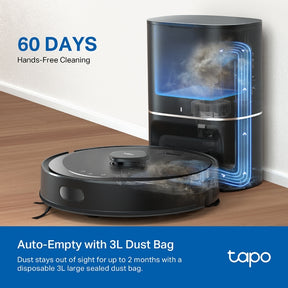 Tapo RV30 Max Plus 5300Pa Hyper Suction Robot Vacuum & Mop with Smart Auto-Empty Dock and Voice/Remote Control