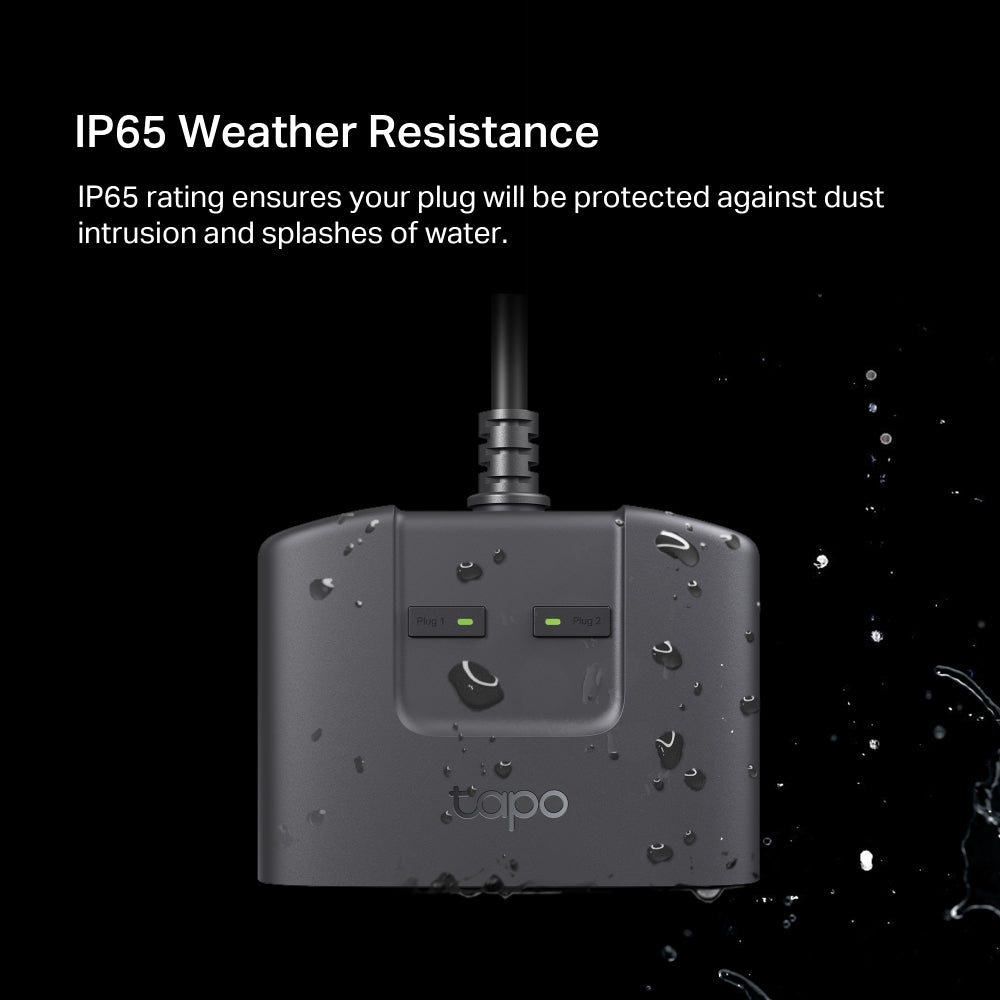 Tapo P400M Smart WiFi IP65 Waterproof Outdoor Plug with Matter-Certified