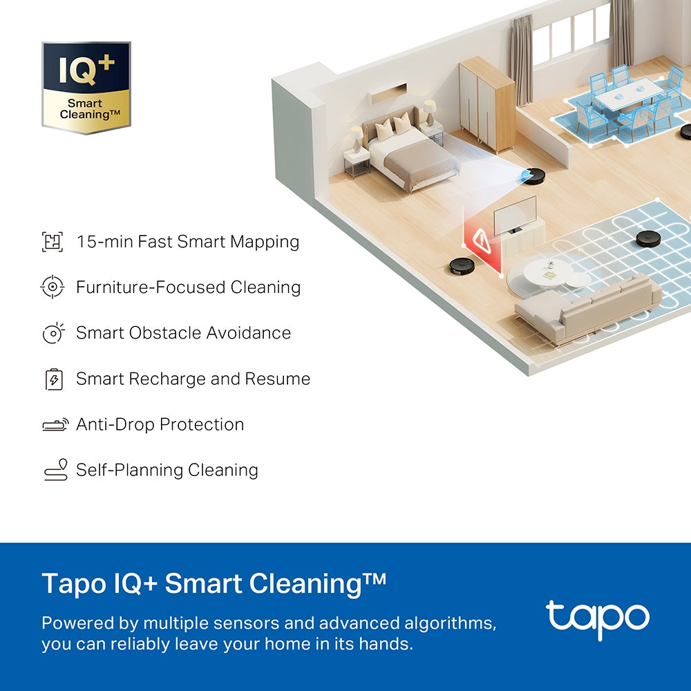 Tapo RV30 Max 5300Pa Hyper Suction Robot Vacuum & Mop with Auto Charging and Voice/Remote Control