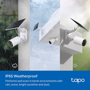 Tapo Wire-Free Indoor/Outdoor 1080P Full HD Solar-Powered Security Camera Kit with IP65 Waterproof Protection