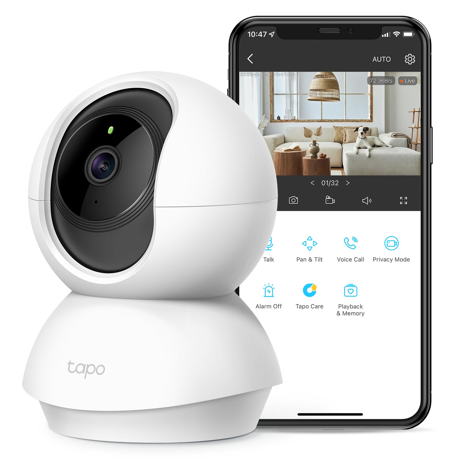 TP-Link Tapo 1080P Outdoor Wired Pan/Tilt Security Wi-Fi Camera, 360° View,  Motion Tracking Tapo C500