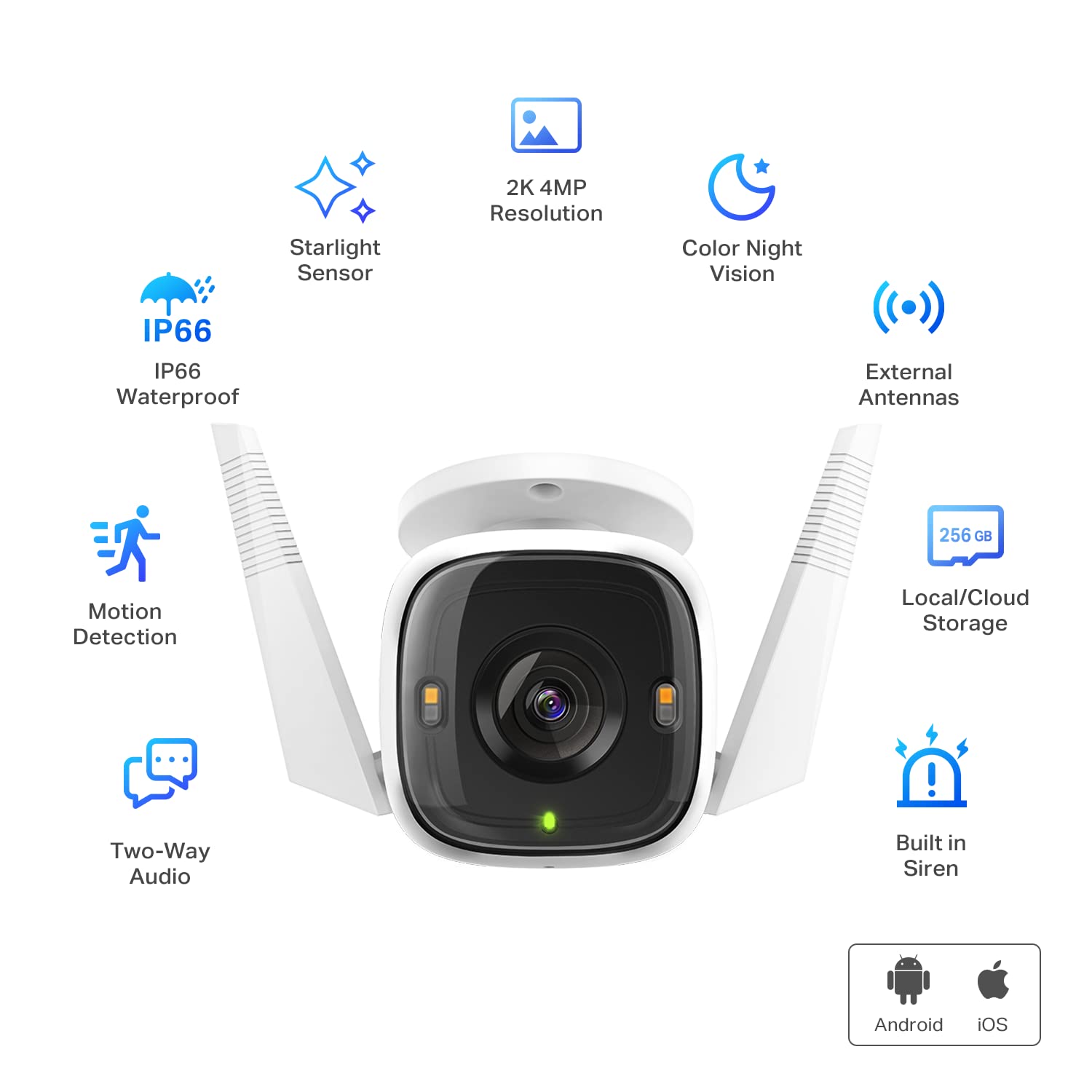  TP-Link Tapo 2K QHD Pan/Tilt Wi-Fi Camera, Physical Privacy  Mode, Color Night Vision, AI Detection, Motion Tracking, 2-Way Audio, Local/Cloud Storage
