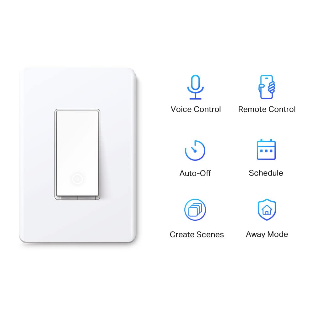 TP-Link Tapo Smart Light Switch, Single Pole, No Hub Required, White (Tapo S500)