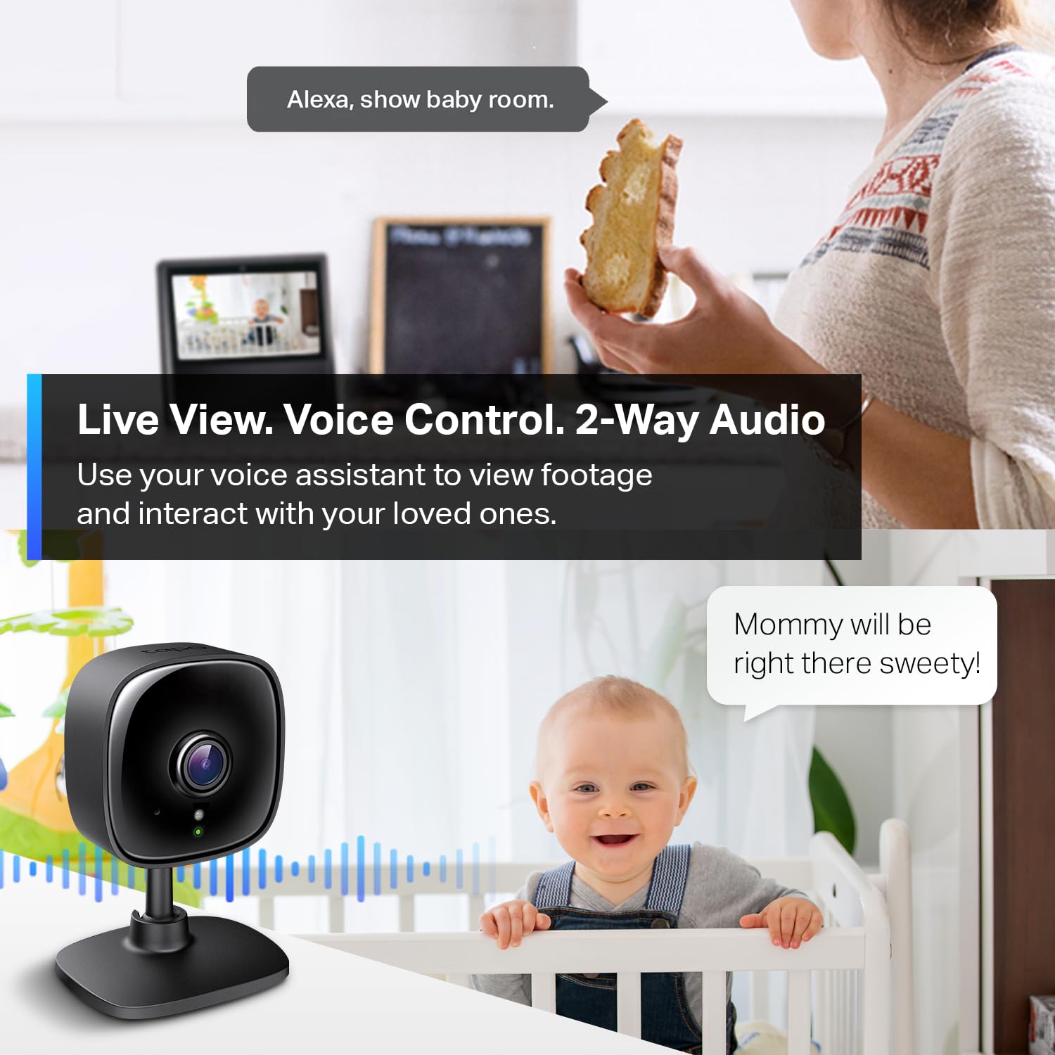 TP-Link Tapo 1080P Indoor Security Camera for Baby Monitor, Dog
