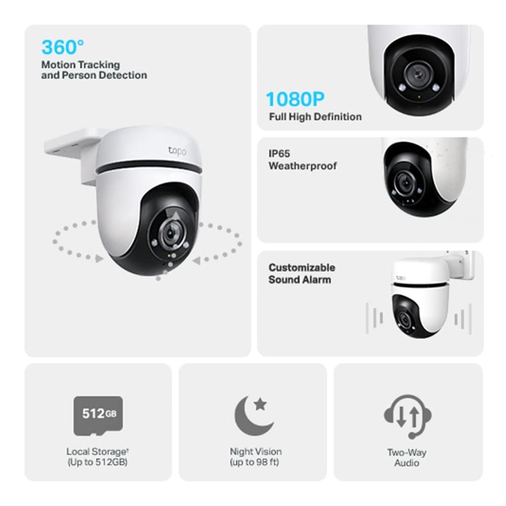 TP-LINK TAPO C520WS 2K 4MP/ TAPO C510W 2K 3MP/ TAPO C500 1080P OUTDOOR PAN  & TILT IP65 WATER SMART IP CAMERA, Computers & Tech, Parts & Accessories,  Networking on Carousell