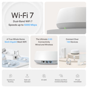 Deco Wi-Fi 7 BE5000 Dual-Band Mesh System 3-Pack